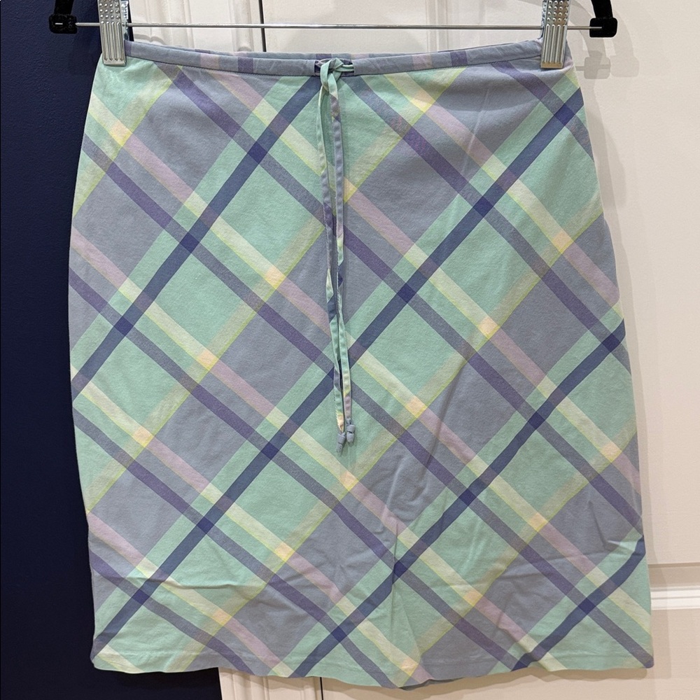 GAP Plaid Skirt in Pastel Blue and Green - Picture 1 of 8